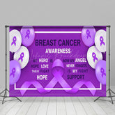 Lofaris Purple Ribbon Balloos Breast Cancer Awareness Backdrop