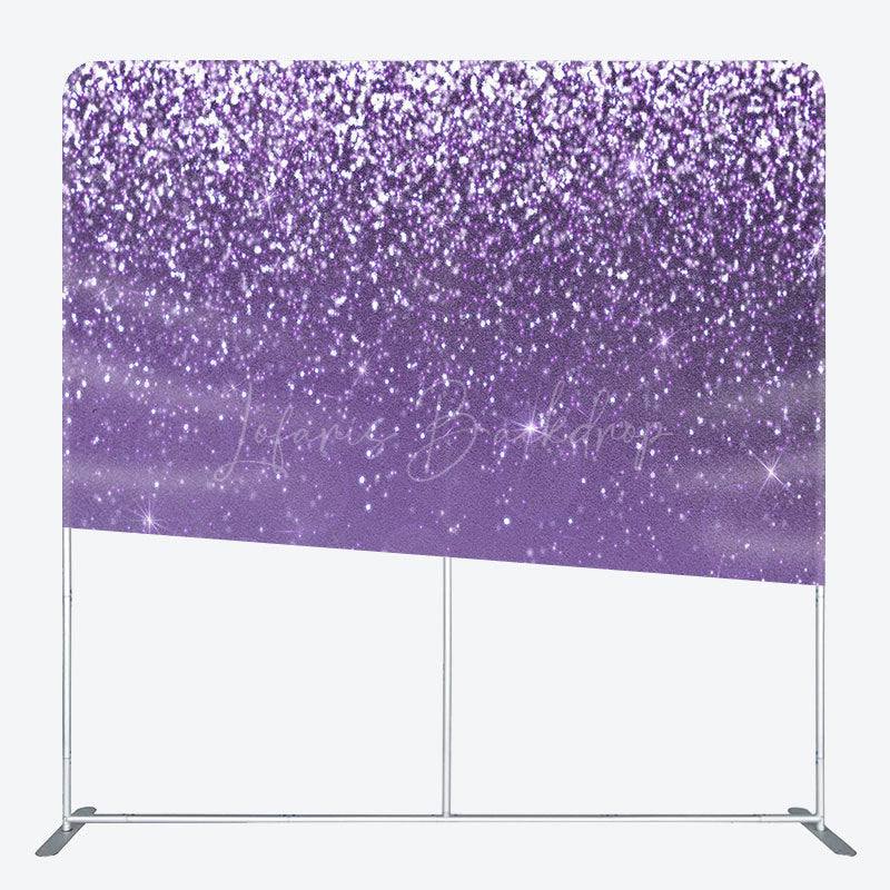 Lofaris Purple Silver Glitter Party Pillow Cover Backdrop