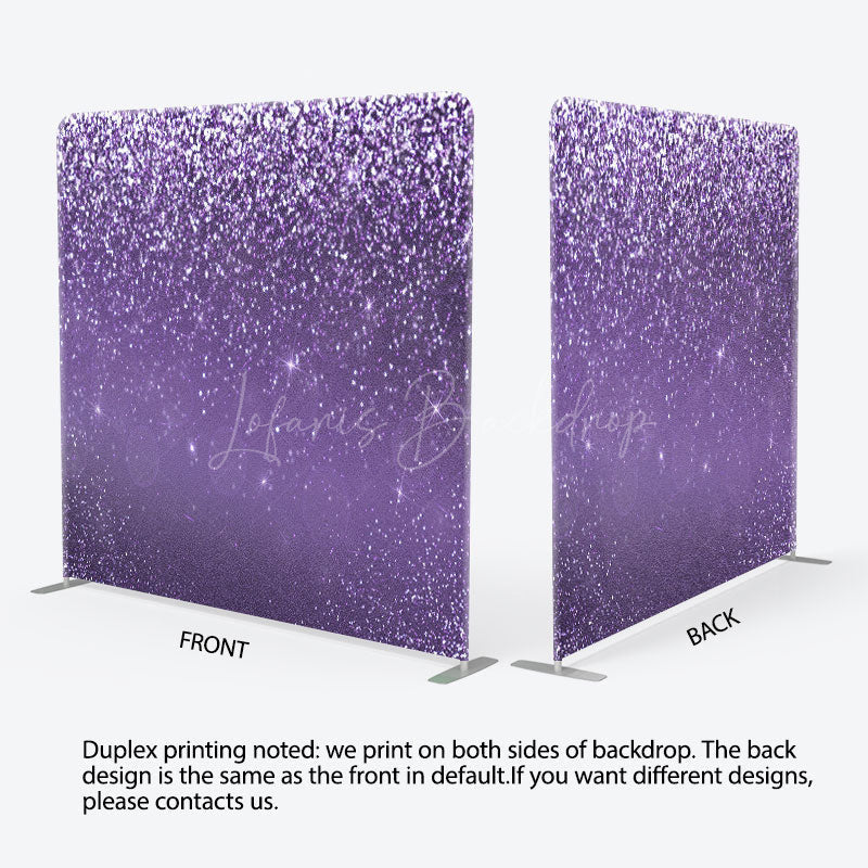 Lofaris Purple Silver Glitter Party Pillow Cover Backdrop