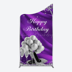 Lofaris Purple Silver Sparke High Heel Birthday Arch Backdrop