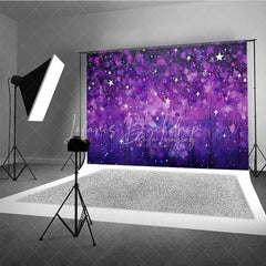 Lofaris Purple Starry Night Photography Backdrop Abstract Galaxy Forest Photo Background Magic Dreamy Sky Booth Prop
