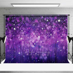 Lofaris Purple Starry Night Photography Backdrop Abstract Galaxy Forest Photo Background Magic Dreamy Sky Booth Prop