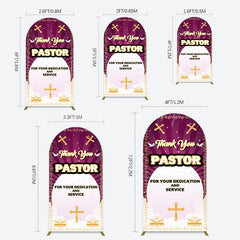 Lofaris Purple Sun Rays Cross Thank You Pastor Arch Backdrop
