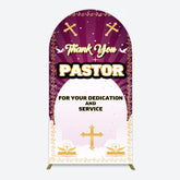 Lofaris Purple Sun Rays Cross Thank You Pastor Arch Backdrop