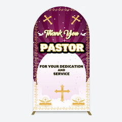 Lofaris Purple Sun Rays Cross Thank You Pastor Arch Backdrop