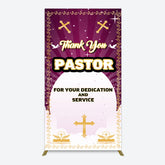 Lofaris Purple Sun Rays Cross Thank You Pastor Rectangle Backdrop