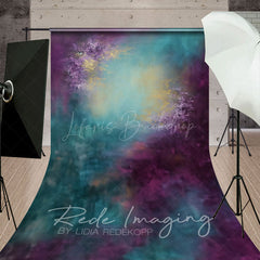 Lofaris Purple Yellow Green Mixed Painterly Sweep Backdrop