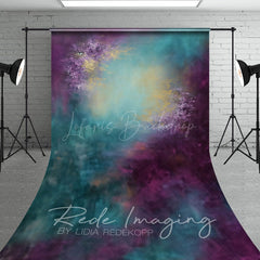 Lofaris Purple Yellow Green Mixed Painterly Sweep Backdrop