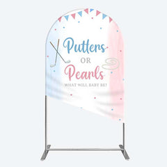 Lofaris Putters Pearls Dots Baby Gender Reveal Arch Backdrop