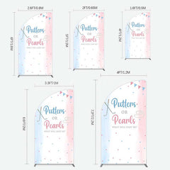 Lofaris Putters Pearls Dots Baby Gender Reveal Half Moon Arch Backdrop
