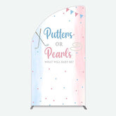 Lofaris Putters Pearls Dots Baby Gender Reveal Half Moon Arch Backdrop
