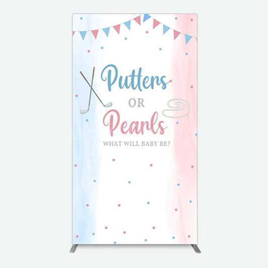 Lofaris Putters Pearls Dots Baby Gender Reveal Rectangle Backdrop
