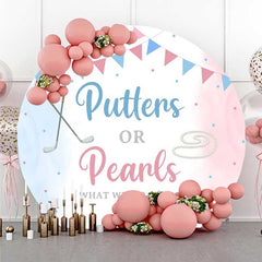Lofaris Putters Pearls Dots Baby Gender Reveal Round Cover