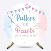 Lofaris Putters Pearls Dots Baby Gender Reveal Round Cover