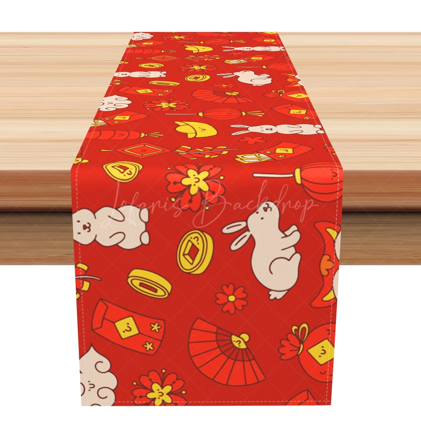 Lofaris Rabblit Lantern Lucky Chinese New Year Table Runner