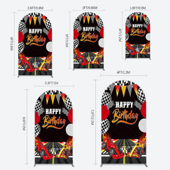 Lofaris Race Game Balloon Flags Fast Birthday Arch Backdrop