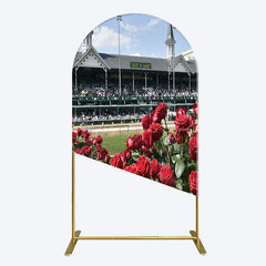 Lofaris Racecourse Red Roses Kentucky Derby Arch Backdrop