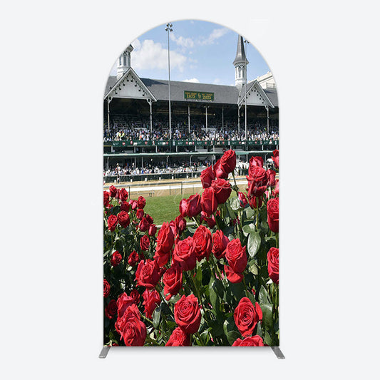 Lofaris Racecourse Red Roses Kentucky Derby Arch Backdrop