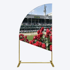Lofaris Racecourse Red Roses Kentucky Derby Half Moon Arch Backdrop