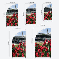 Lofaris Racecourse Red Roses Kentucky Derby Half Moon Arch Backdrop