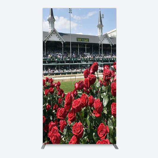 Lofaris Racecourse Red Roses Kentucky Derby Rectangle Backdrop