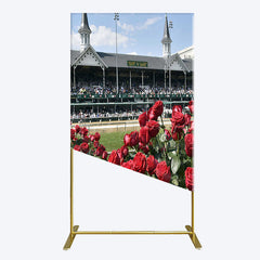 Lofaris Racecourse Red Roses Kentucky Derby Rectangle Backdrop