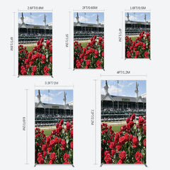 Lofaris Racecourse Red Roses Kentucky Derby Rectangle Backdrop