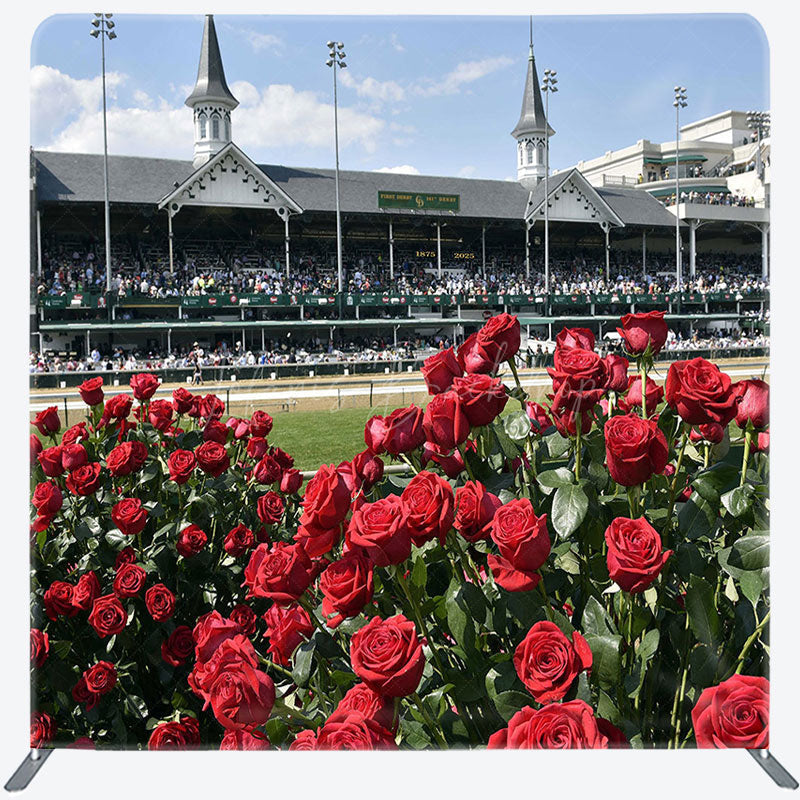 Lofaris Racecourse Rose Kentucky Derby Pillow Case Backdrop