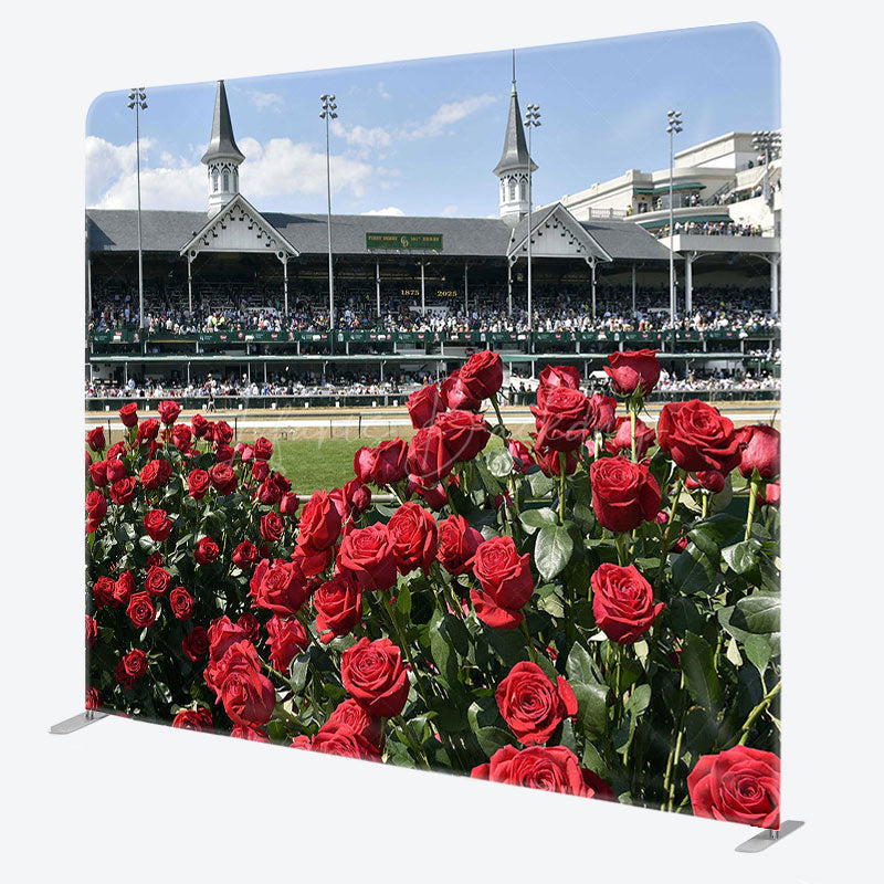 Lofaris Racecourse Rose Kentucky Derby Pillow Case Backdrop