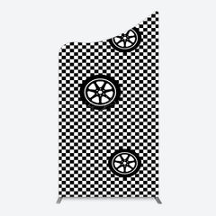 Lofaris Racing Black White Grid Tire Birthday Arch Backdrop