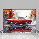 Lofaris Racing Car Rainy Autumn Fine Art Photo Backdrop
