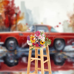 Lofaris Racing Car Rainy Autumn Fine Art Photo Backdrop