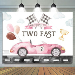 Lofaris Racing Car Two Fast Happy Birthday Backdrop Sports Party Decor Boys Photo Booth Background