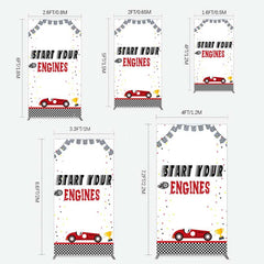 Lofaris Racing Start Engines Boy Birthday Rectangle Backdrop