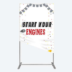 Lofaris Racing Start Engines Boy Birthday Rectangle Backdrop
