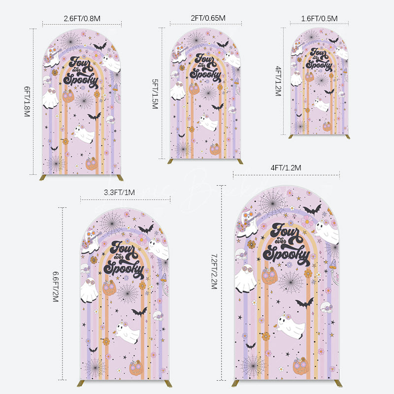 Lofaris Rainbow Arch Halloween Four Ever Spooky Backdrop