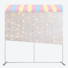 Lofaris Rainbow Canopy Sparkle Brick Wall Pillow Case Backdrop