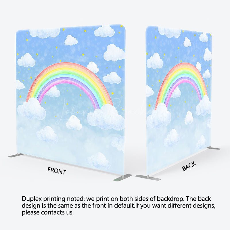 Lofaris Rainbow Cloud Starry Night Square Tension Backdrop