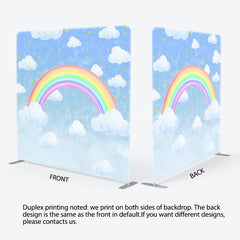 Lofaris Rainbow Cloud Starry Night Square Tension Backdrop