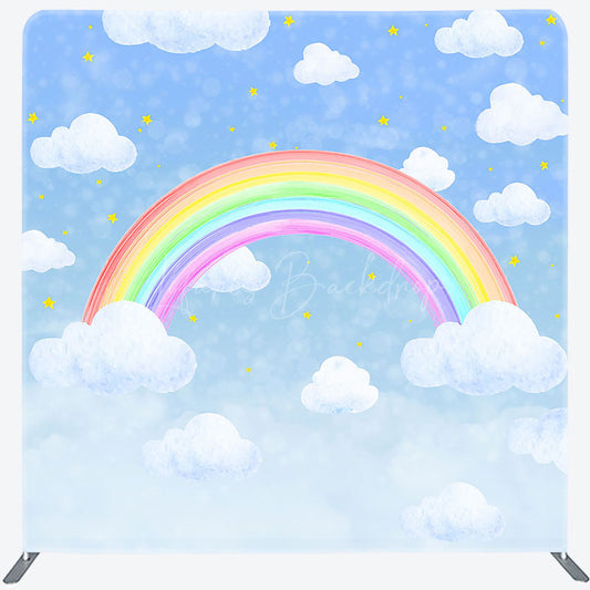 Lofaris Rainbow Cloud Starry Night Square Tension Backdrop