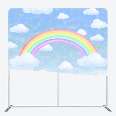 Lofaris Rainbow Cloud Starry Night Square Tension Backdrop