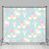 Lofaris Rainbow Cloud Unicorn Birthday Cake Smash Backdrop