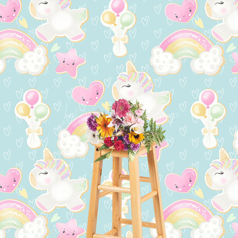 Lofaris Rainbow Cloud Unicorn Birthday Cake Smash Backdrop
