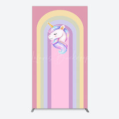 Lofaris Rainbow Color Curve Stripes Birthday Rectangle Backdrop