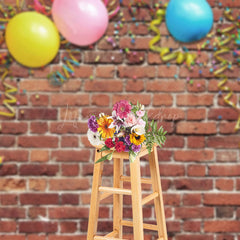 Lofaris Rainbow Color Ribbons Balloon Photography Backdrop