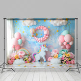 Lofaris Rainbow Color Unicorn Balloon Photography Backdrop