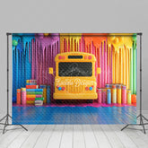 Lofaris Rainbow Color Wall Back To School Photography Backdrop