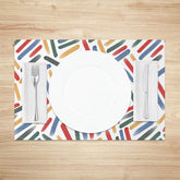 Lofaris Rainbow Colored Strokes Abstract Set Of 4 Placemats