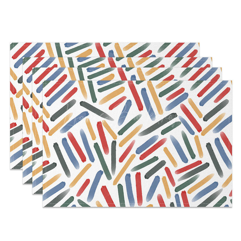 Lofaris Rainbow Colored Strokes Abstract Set Of 4 Placemats
