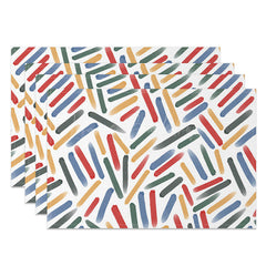 Lofaris Rainbow Colored Strokes Abstract Set Of 4 Placemats